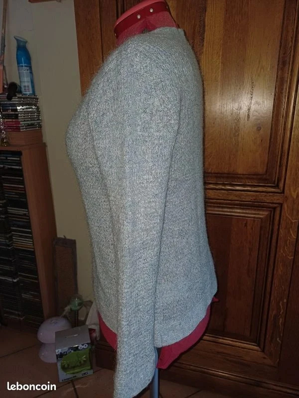 Light blue sweater with metallic film, Caroll brand, size 44 – photo 4